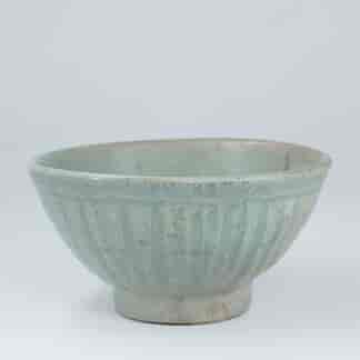 Thai Celadon ribbed bowl, Sisatchanalai, 14th-16th century