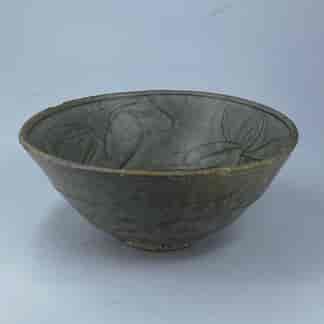 Celadon flower-carved bowl, Korean, Goryeo Dynasty, 13th-14th century