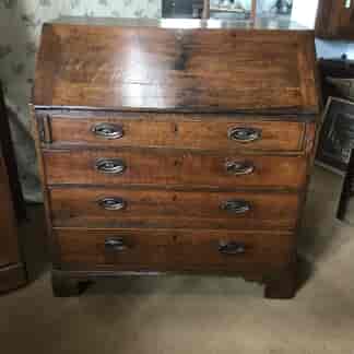 Georgian oak fall front bureau, C. 1780