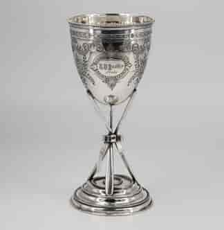 Silverplate trophy - R.D Booth, First Prize for 4-oared, Melbourne Regatta 1881