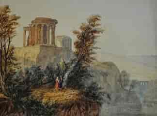 Copley Fielding, View of Temples at Delphi, watercolour circa 1820