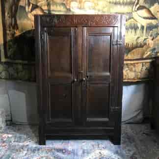 Early English Oak panelled cupboard, dated 1655