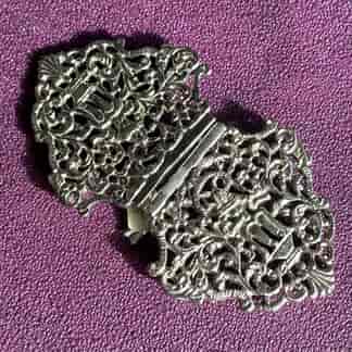 Silvered cast metal buckle, 17th century style, 20th century
