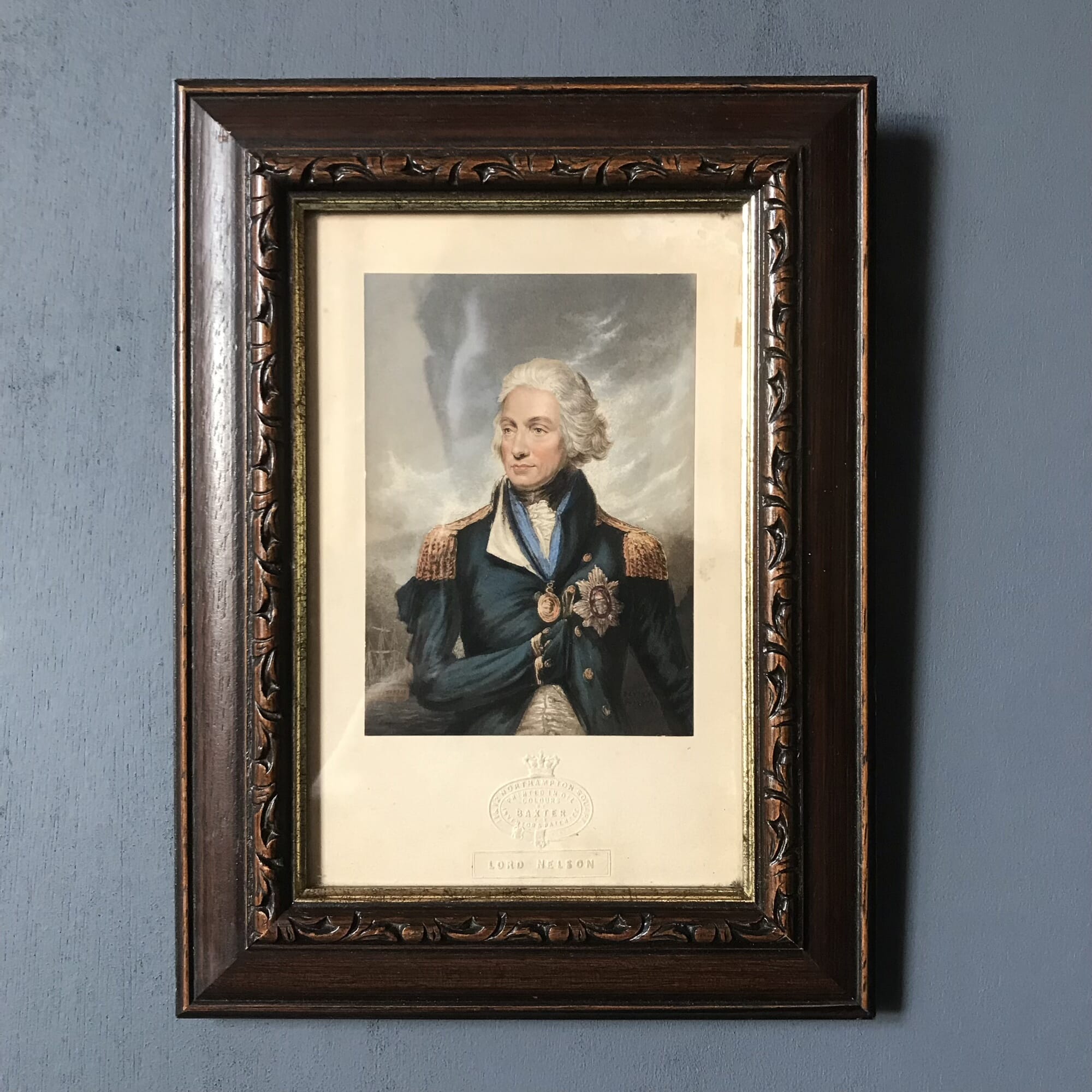 Baxter print of Lord Nelson, after Lemuel Francis Abbott, published 1853