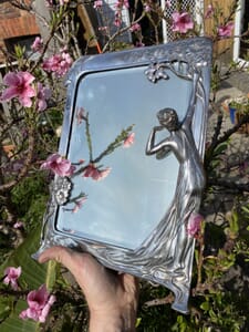 WMF Jugendstil – Art Nouveau table mirror, 'The First Cuckoo', EP