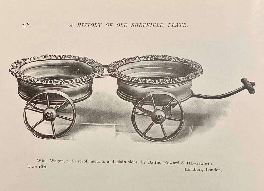 Old Sheffield Plate WIne Cart c.1820