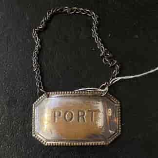 Fused Plate decanter label, PORT earlier 19th century