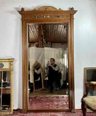 Large mahogany Belle Epoque mirror with intricate carvings, c.1880