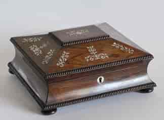William IV Rosewood box, mother-of-pearl inlay, c. 1835