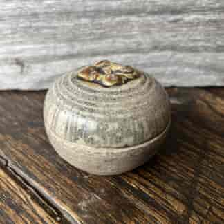Thai stoneware box, Sukhothai, 14th-16th century