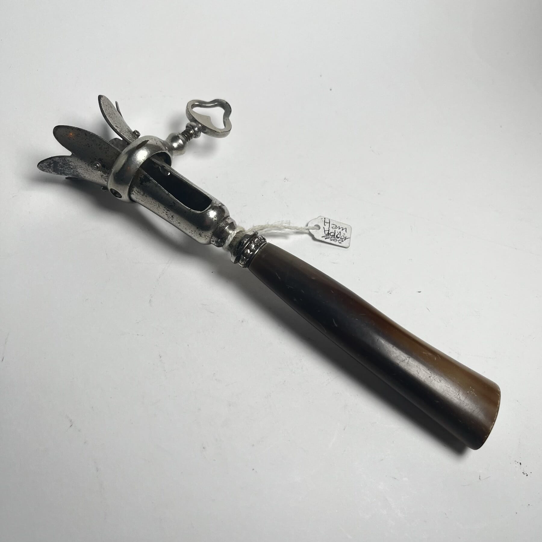 Useful Victorian Ham Bone holder, horn handle, c. 1880