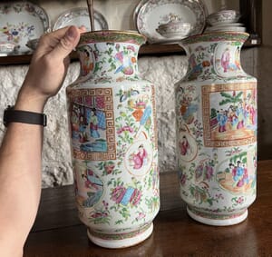 Large Cantonese vases, c.1860