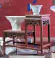 Chinese Hardwood -NEW- stand, double table form 18.5cm high