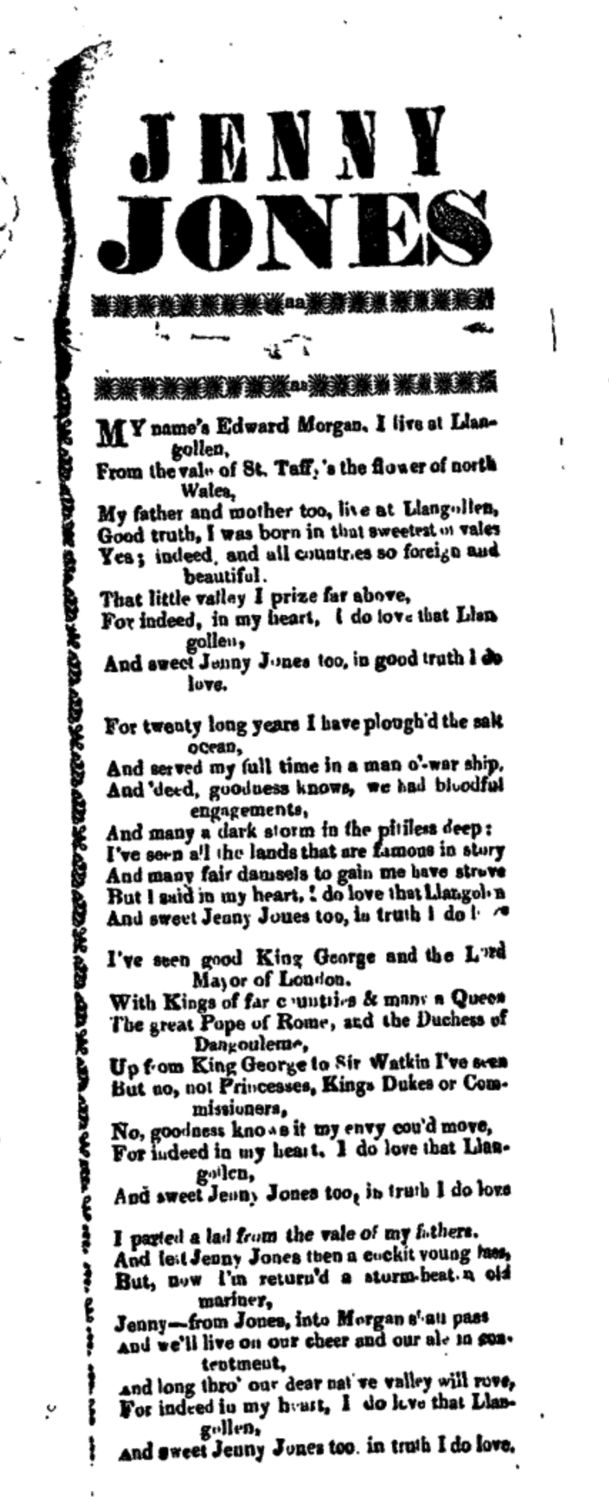 The Ballad of Edward Morgan and Jenny Jones