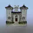Staffordshire model of a house, two towers & grand entrance, c. 1865
