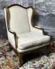Large French bergere, with contemporary upholstery, c.1890