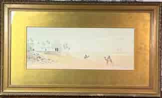 The edge of the desert, watercolour by Jean Laroché, Egyptian scene c. 1910