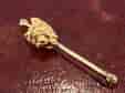 Paul Edouard Dreux 18k Gold stick pin with sculpted face of a terrier, c.1910