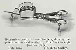 Pinchbeck's Patent candle snuffers 1776