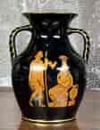 Ridgway 'jetware' amphora vase, Greek prints, c. 1850