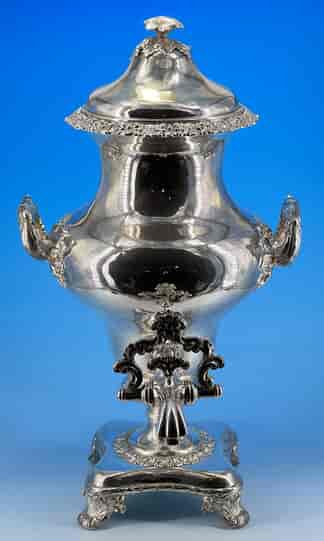 Early Silver Plate samovar, Wright's Patent, circa 1845