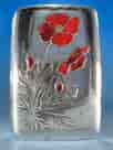 Swedish .830 silver case with red enamel poppies, c.1912