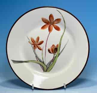 Davenport Pearlware plate, 'Large Flowered S.. L.. H..' botanical after Curtis, c.1815