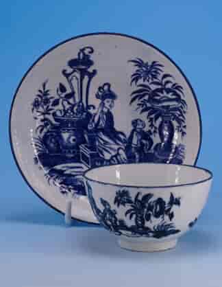 Dr Wall Worcester tea bowl & saucer, Mother & Child pattern, circa 1780