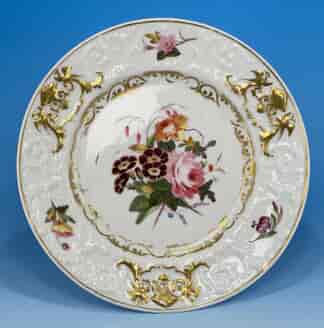 Rare Chamberlain Worcester plate with flowers, C.1816-20