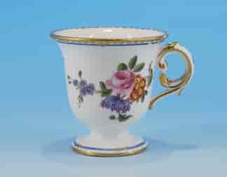 Sevres ice cup, hard-paste with flower dec. , c. 1790