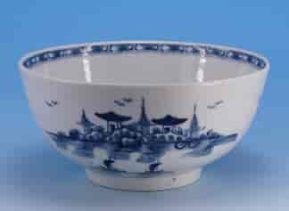Worcester slop bowl, underglaze blue  ‘Rock Strata’ pattern, c. 1770
