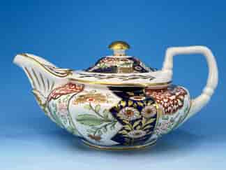 Derby Imari teapot, unusual shape, c. 1815