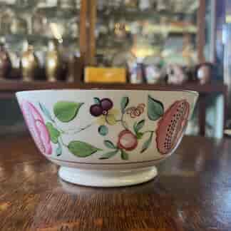 Large Machin porcelain slop bowl, stylized flowers pat. 354, c. 1825