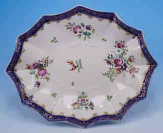 Worcester fluted oval dish, 1775