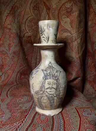 Qajar pottery shah portrait