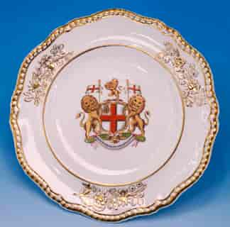 Spode Felspar 'East Indies Company' plate, 'The London' armorial, 1823