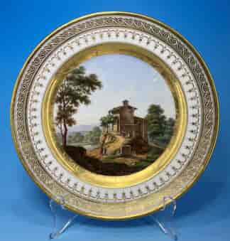 Paris Porcelain plate, with Italian view, marked 'fuiles', c. 1815