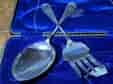 Quality Sheffield plated serving implements, box for Drummond & Co Melbourne  c. 1900