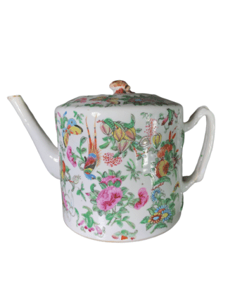 Cantonese rose medallion teapot 19th c.