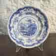 Minton blue printed 'Chinese Marine' 'Opaque China' plate C.1830