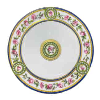 Sevres style plate, roses & pearls, English porcelain & decoration, c.1850