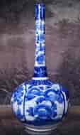 Japanese vase with tall skinny neck, underglaze blue dec, 19th c.