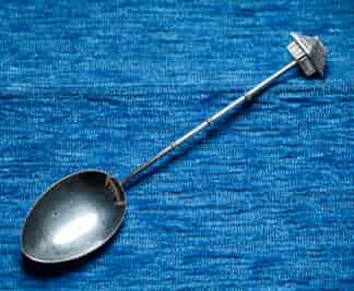 Japanese silver spoon, traditional house end, c. 1900