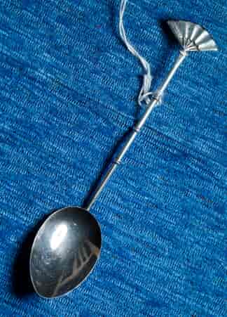 Japanese silver spoon, fan terminal, c. 1900