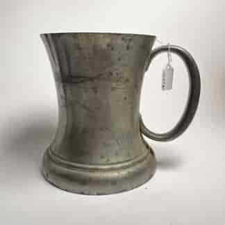Pewter tankard with concave sides, engraved monogram 'HCQ' Early 20th C