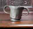 Pewter loving cup, initialled, c. 1800