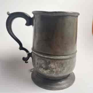 English Pewter tankard, engraved 'JCM' 'Albion Stores Ipswich', mid 19th C