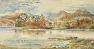 John McCall - View of Kilchurn Castle, Loch Awe, Scotland, Watercolour dated 1919