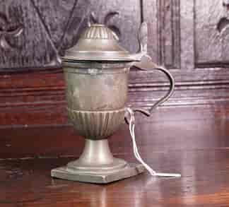 Early 18th century Pewter urn shape mustard