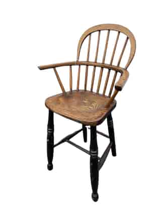 Elm Windsor Child's high chair, C . 1870
